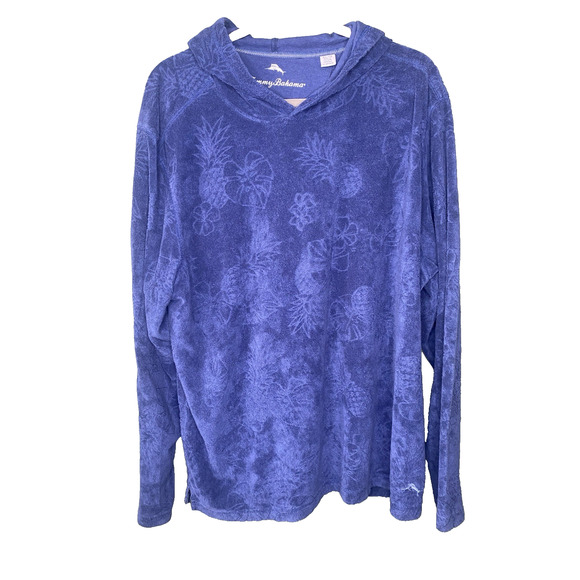 Tommy Bahama Sweatshirt Mens Size XL Navy Blue Paradise Poolside Towel Hoodie - Picture 2 of 9